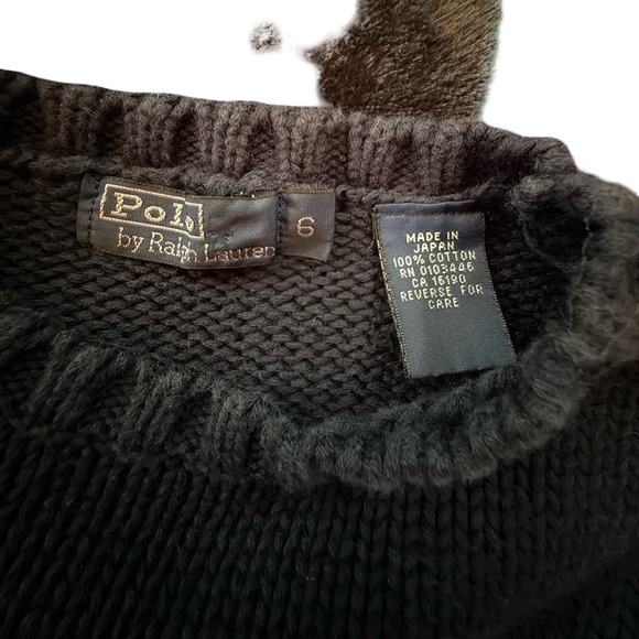 VTG Kids Polo Ralph Lauren Navy USA Flag Size 6 Youth Sweater 100% Cotton - Picture 6 of 7